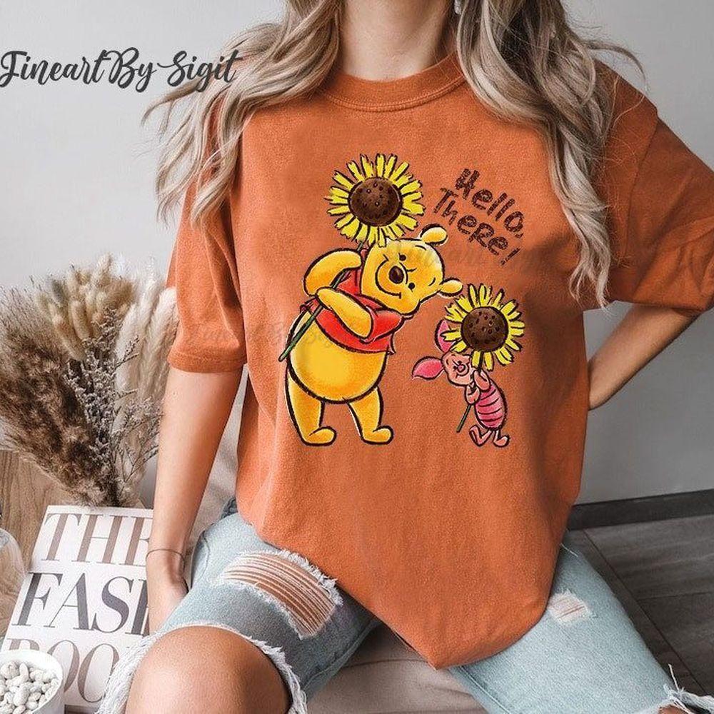 Winnie The Pooh Piglet Hello There Sunflowers Disney Vuitino Merch Winnie The Pooh Piglet Hello There Sunflowers Disney Vuitino Merch